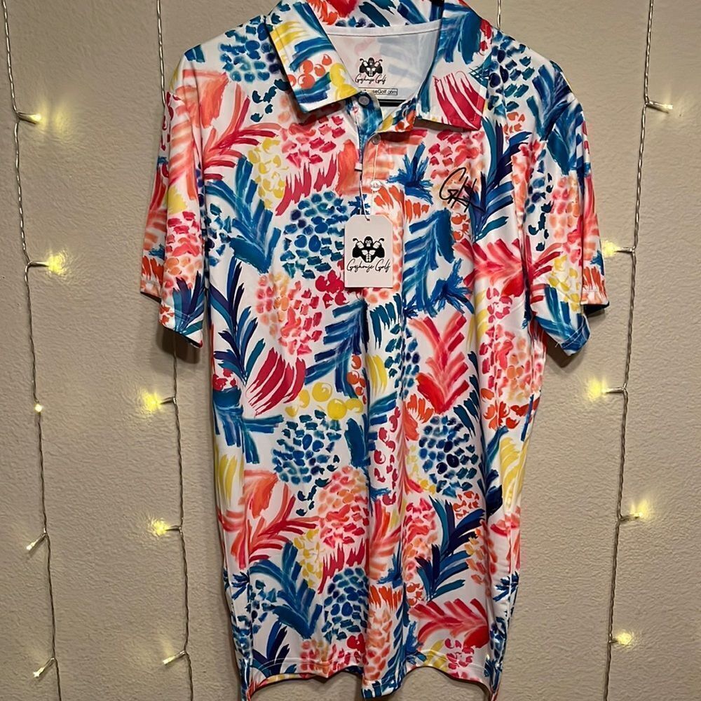 NWT Gashouse Golf ⛳️ Golf Polo Brand New! Very Colorful Size Medium
